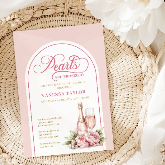 Sophisticated Watercolor Blush Bridal Invitation Kaart