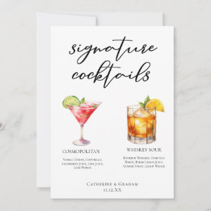 Sophisticated Wedding Signature Cocktails Kaart
