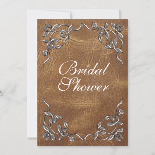 Sophisticated Westerne bruidsdouche Uitnodiging (Voorkant)