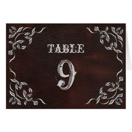 Sophisticated Westerne Trouwtafel Nummers Kaart (Voorkant Horizontaal)