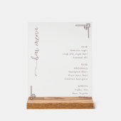 Sophisticated White Bar Menu (Recto)