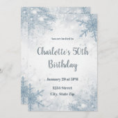Sophisticated Winter 50th Birthday Invitation (Devant / Derrière)