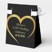 Sophisticated Zwart en Goud Feest Bedankt Favo Bedankdoosjes (Achterkant)