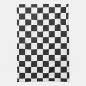 Sophisticated zwart-wit geruit patroon theedoek (Verticaal)