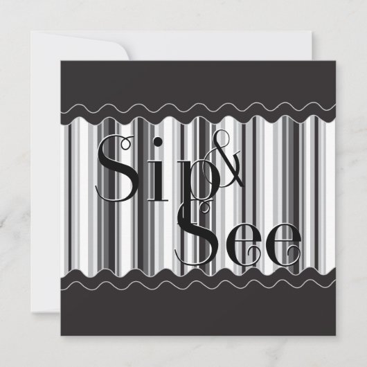 Sophisticated zwart-wit Sip en See Kaart (Voorkant)