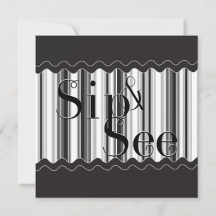 Sophisticated zwart-wit Sip en See Kaart