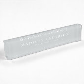 Sophistiqué en gris| Plaque de nom de bureau