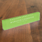 Sophistiqué en vert| Plaque de nom de bureau (Taille)