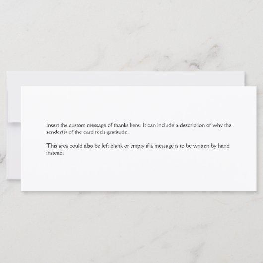 Sophistiqué "Merci !" Carte (Dos)