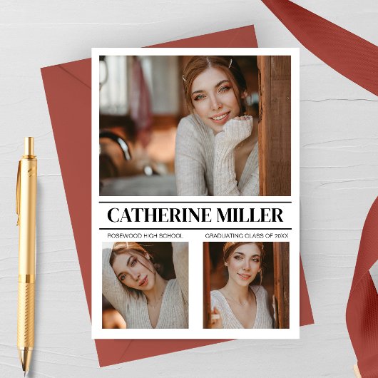 Sophistiqué minimaliste Faire-part de graduation