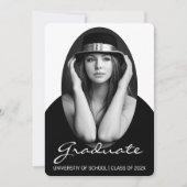 Sophistiqué Simple Photo Graduation Invitation (Devant)