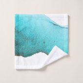 Sophistiqué tendance Turquoise noir blanc Abstrait (Gant de toilette)