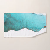 Sophistiqué tendance Turquoise noir blanc Abstrait (Serviette à main)