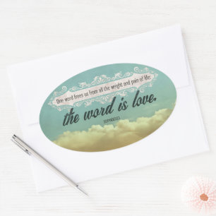 Sophocles Inspirerend Quote "Liefde" Ovale Sticker