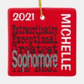 Sophomore Extraordinaire CUSTOM Keramisch Ornament (Voorkant)