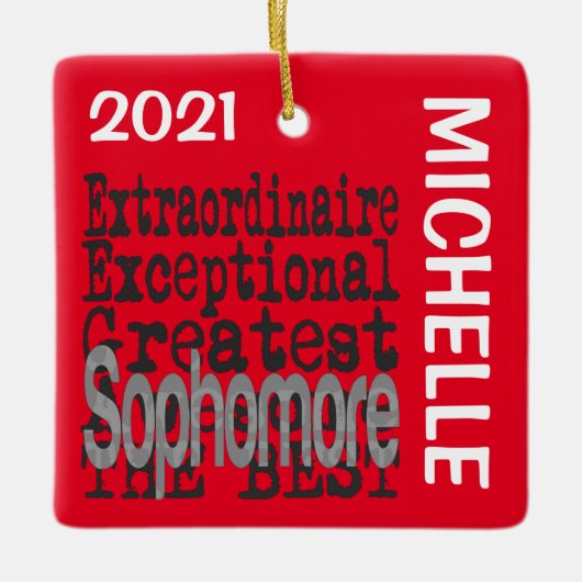 Sophomore Extraordinaire CUSTOM Keramisch Ornament (Voorkant)