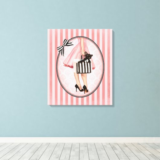 Sopping in de jaren vijftig canvas afdruk (Insitu (Houten vloer))