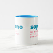 Sopraan cadeau mok, sopraan mok, grappig cadeau, k tweekleurige koffiemok (Center)