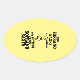 Soprano Saxes Verboden ovaal Sticker