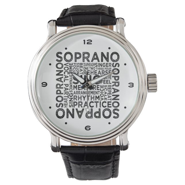 Soprano Typografie Horloge (Voorkant)