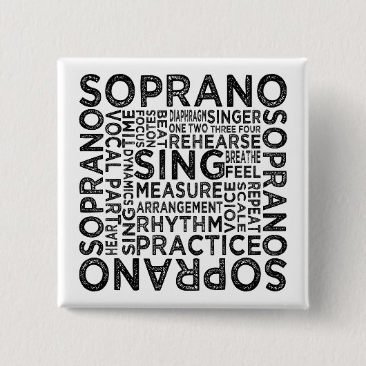 Soprano Typografie Vierkante Button 5,1 Cm (Voorkant)
