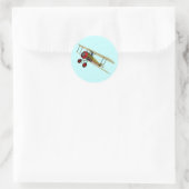 Sopwith Camel en Pilot Ronde Sticker (Tas)