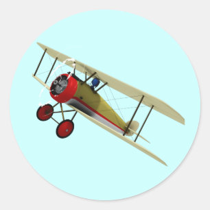 Sopwith Camel en Pilot Ronde Sticker