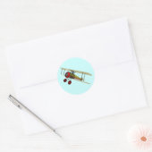 Sopwith Camel en Pilot Ronde Sticker (Envelop)