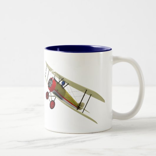 Sopwith Camel en Pilot Tweekleurige Koffiemok (Rechts)