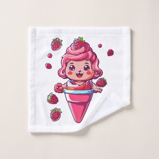 Sorbet de framboise Kawaii (Gant de toilette)