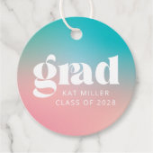Sorbet Gradient Graduation Party Bedankjes Labels (Voorkant)