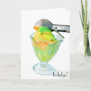 sorbet met roomijslepel kaart