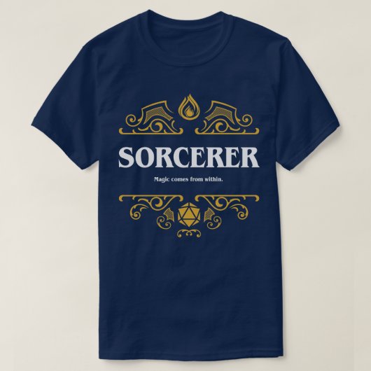 Sorcerer Class Tabletop RPG Gaming T-shirt (Design voorkant)