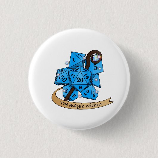 Sorcerer Dice Design Ronde Button 3,2 Cm (Voorkant)