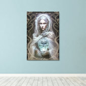 Sorceress, Dark Fantasy Vrouw, Orakel Canvas Afdruk (Insitu (Houten vloer))