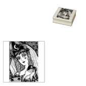 SORCERESS, GOTHIC HALLOWEEN WITCH RUBBER STAMP 	RUBBERSTEMPEL (Gestempeld)