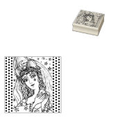 SORCERESS, GOTHIC HALLOWEEN WITCH RUBBER STAMP 	RUBBERSTEMPEL (Gestempeld)