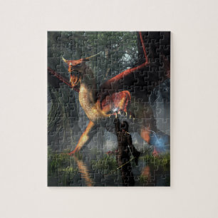 Sorceress vecht tegen een draak legpuzzel
