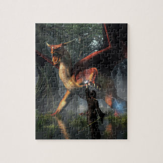 Sorceress vecht tegen een draak legpuzzel