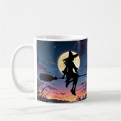 Sorcière Anime sur Mug Broom - Halloween Éffrayant (Gauche)
