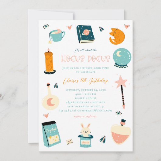 Sorcière Anniversaire Invitation pour Halloween (Devant)