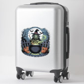 Sorcière au Sticker Cauldron (Sur valise)