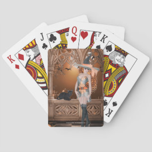Sorcière avec Black Cat 2 cartes de jeu