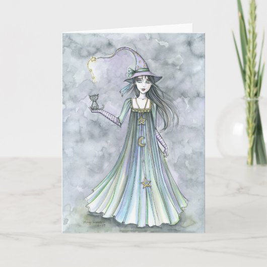 Sorcière avec carte Halloween Kitten (Devant)