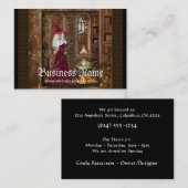 Sorcière avec des cartes de visite d'un imaginaire (Devant / Derrière)