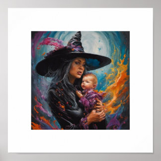 Sorcière avec Poster bébé