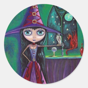 Sorcière avec Sticker Falcon et Dragon