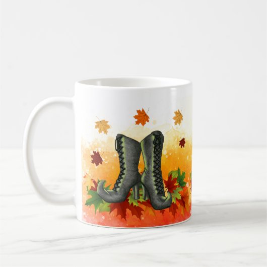 Sorcière Bottes café Mug (Gauche)