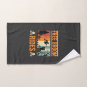 Sorcière Chat de Rides de Balai Gratuits Halloween (Serviette à main)