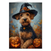 Sorcière d'Airedale Halloween (Devant)